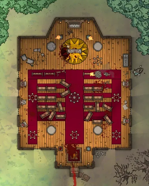 Sons Of The Sun Cult Temple - Day - Splatter