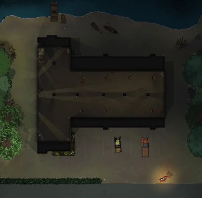 Squatters Lake Motel - Ground Level - Night