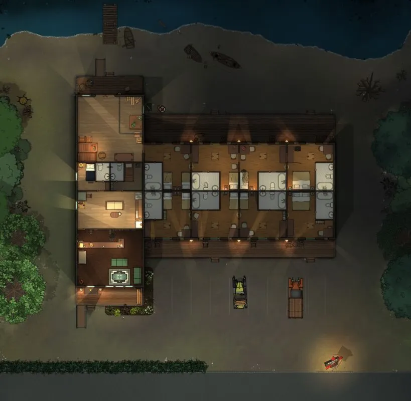 Squatters Lake Motel - Hatches - Night