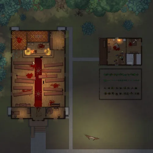 St Pauls Church - Ground Floor - Splatter - Night