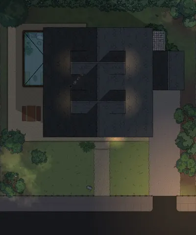 Suburbia House - Roof - Night