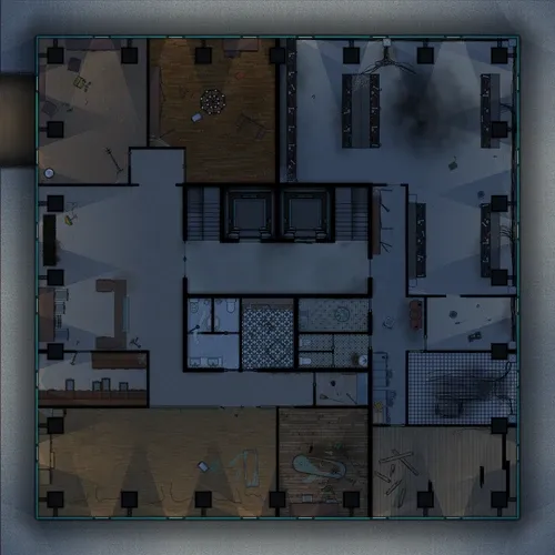 Telephone Exchange & Corporate Administration Offices - Abandoned - Night