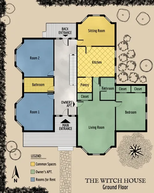 The Witch House - Ground Floor - Floor Plan