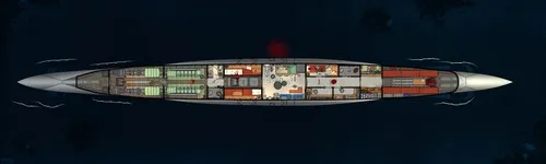 Type VII U-Boat Submarine - Plan View - Splatter