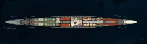 Type VII U-Boat Submarine - Plan View