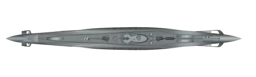 Type VII U-Boat Submarine - Top View - No Background