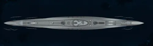 Type VII U-Boat Submarine - Top View