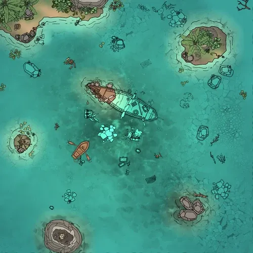 Underwater Treasure - Shipwreck - Day