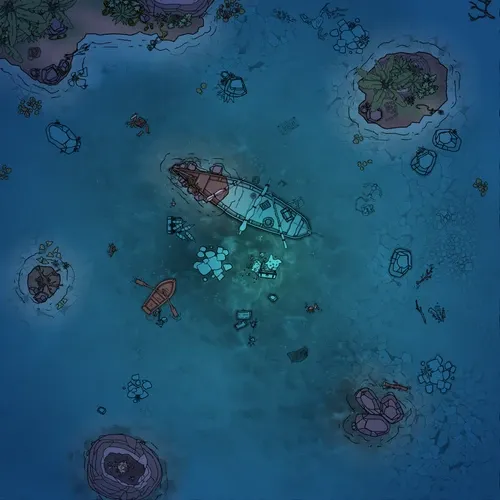 Underwater Treasure - Shipwreck - Night