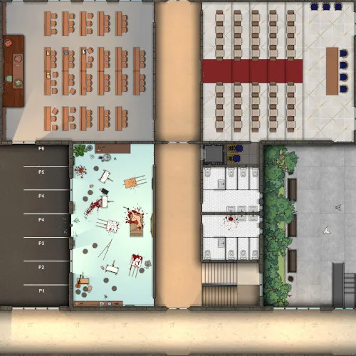 University Department - Splatter - Day