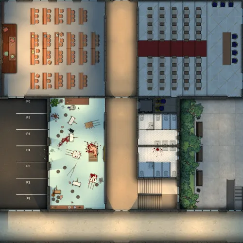 University Department - Splatter - Night