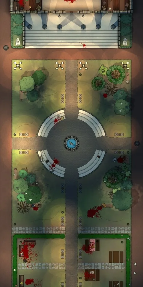 University Yard - Splatter - Night