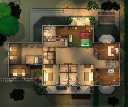 Victorian Manor - First Floor - Night