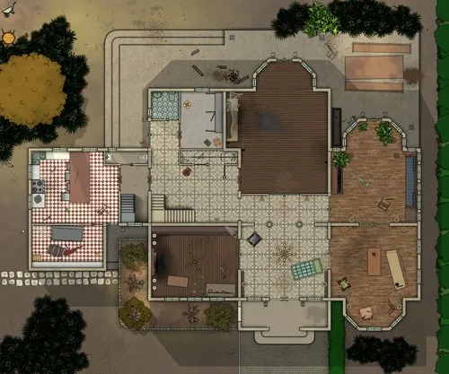 Victorian Manor - Ground Floor - Abandoned - Day