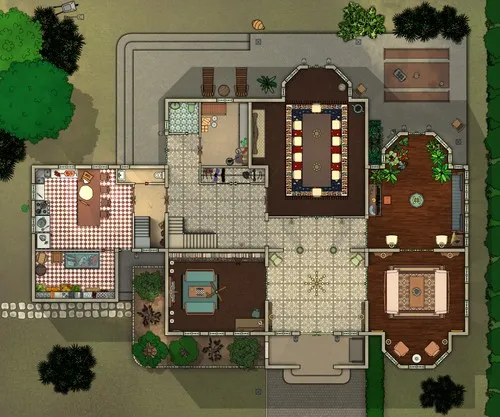 Victorian Manor - Ground Floor - Day