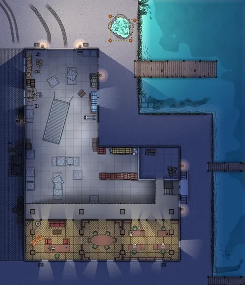 Warehouse Near The Docks - Offices - Night - No Vehicles