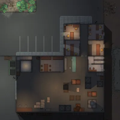 Warehouse With - Basement - Ground Floor - Minimal - Night