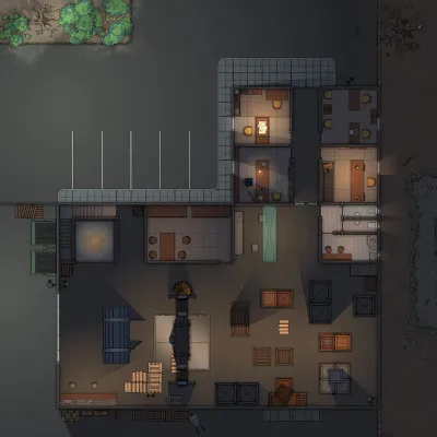 Warehouse With - Basement - Ground Floor - Night