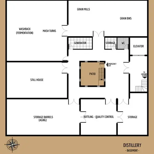 Warehouse With Illegal Distillery - Basement - Floor Plan
