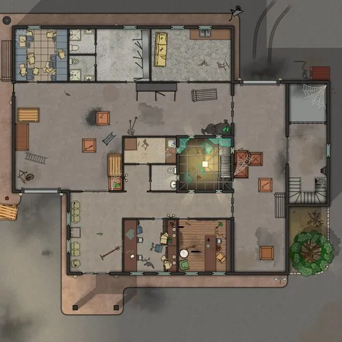 Warehouse With Illegal Distillery - Ground Floor - Abandoned - Day