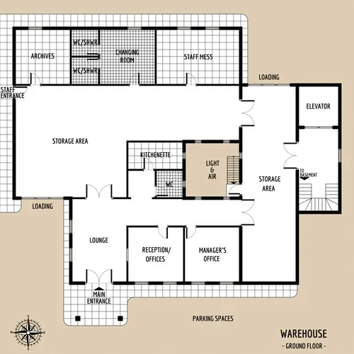 Warehouse With Illegal Distillery - Ground Floor - Floor Plan