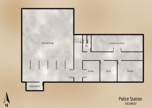 Arkham Police Station - Basement - Floor Plan