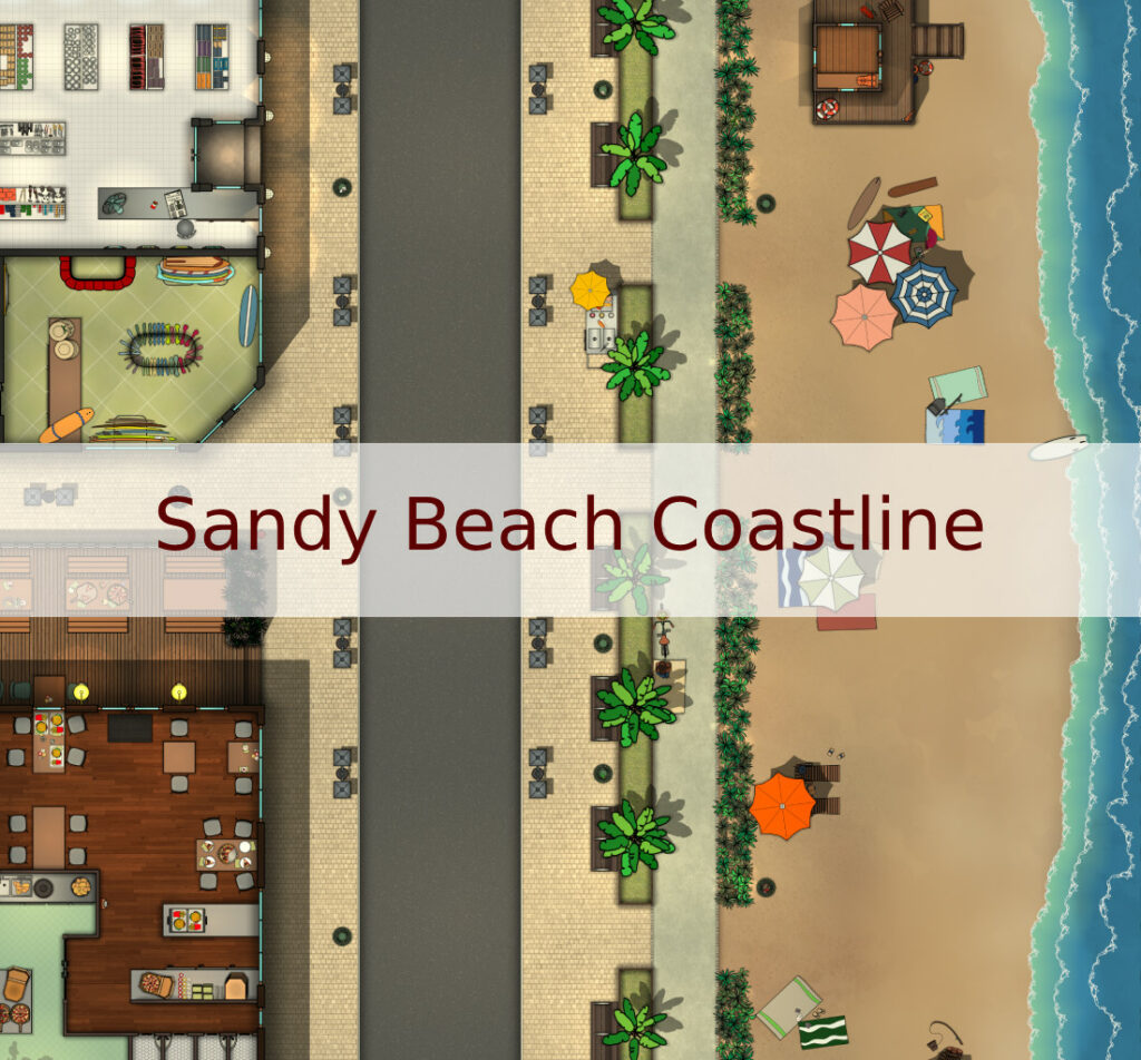 Sandy Beach Coastline Map