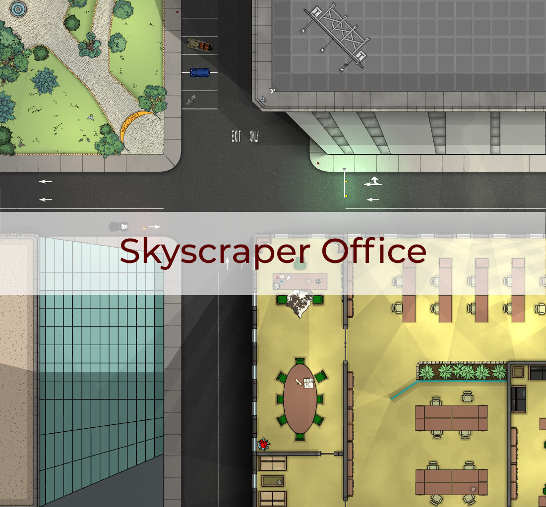 skyscraper rooftop battle map shadowrun