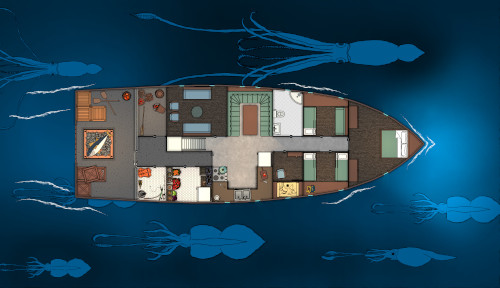 Fishing Boat - Cabins - Squids