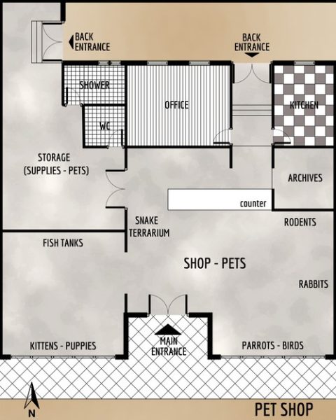 Pet Shop - 16 x 20 - Cthulhu Architect