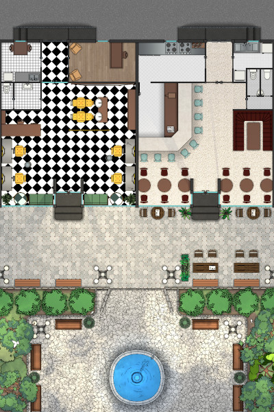 Sushi Shop / Barber's Shop / Small Park - 20 x 30 - Cthulhu Architect